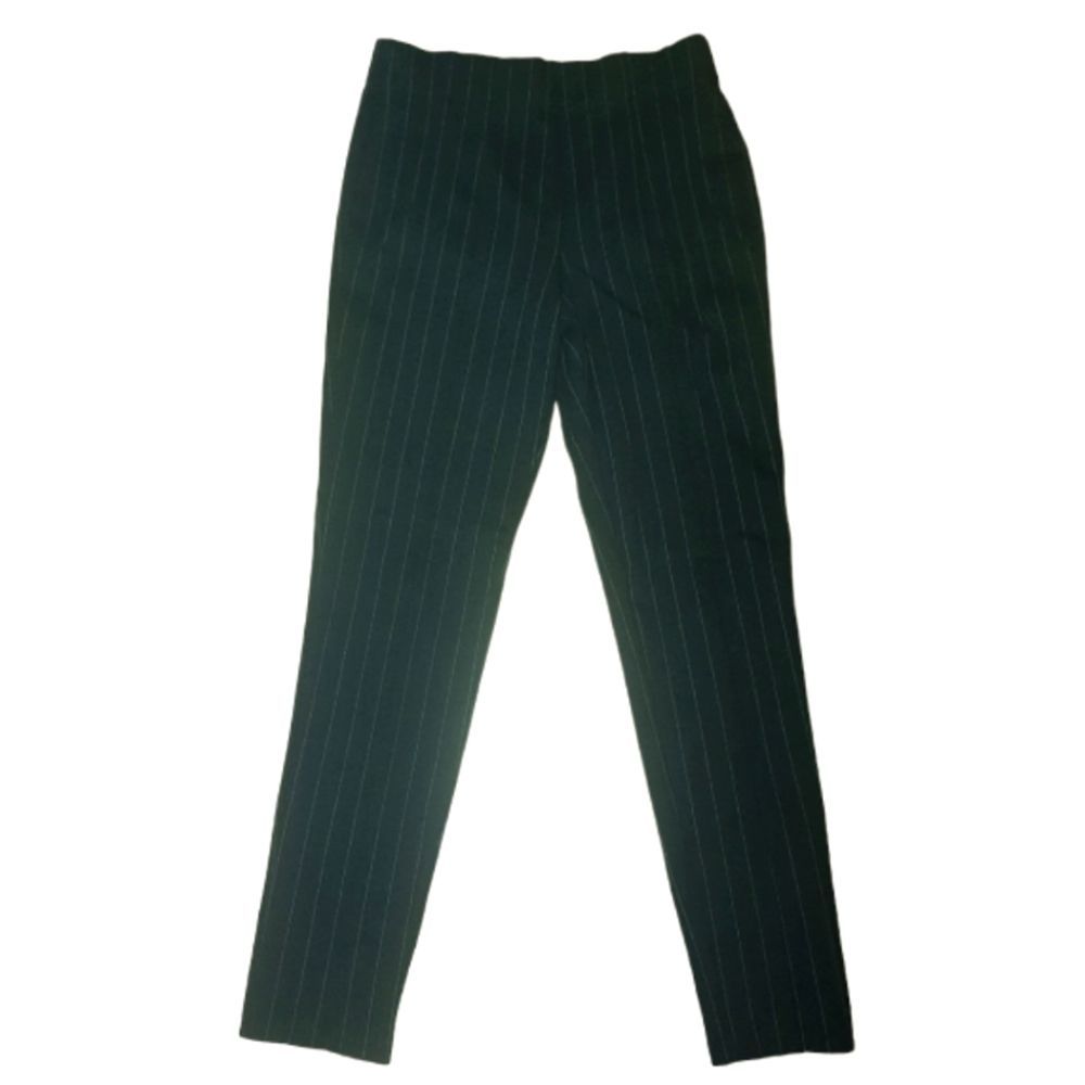 Women's Striped Pants Stretchy Navy M Jones and Co 39L Rayon Nylon Polyester